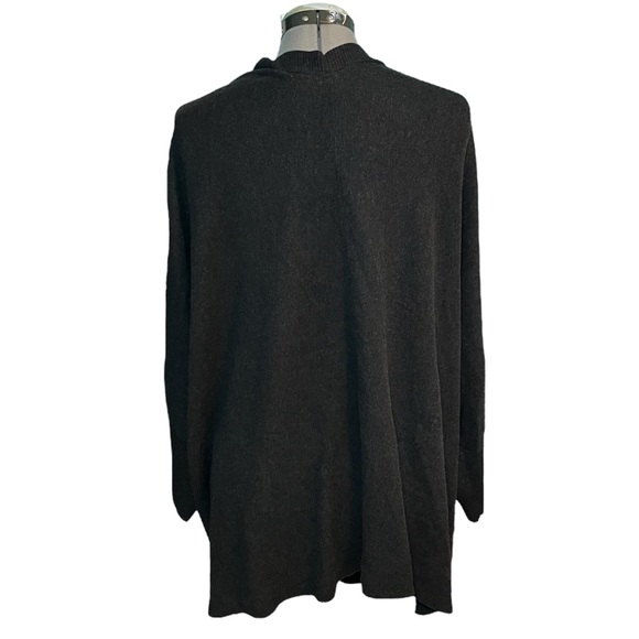 Eileen Fisher Gray Open Front Cardigan 100% Organic Cotton Women's XL Sweater - Picture 2 of 7